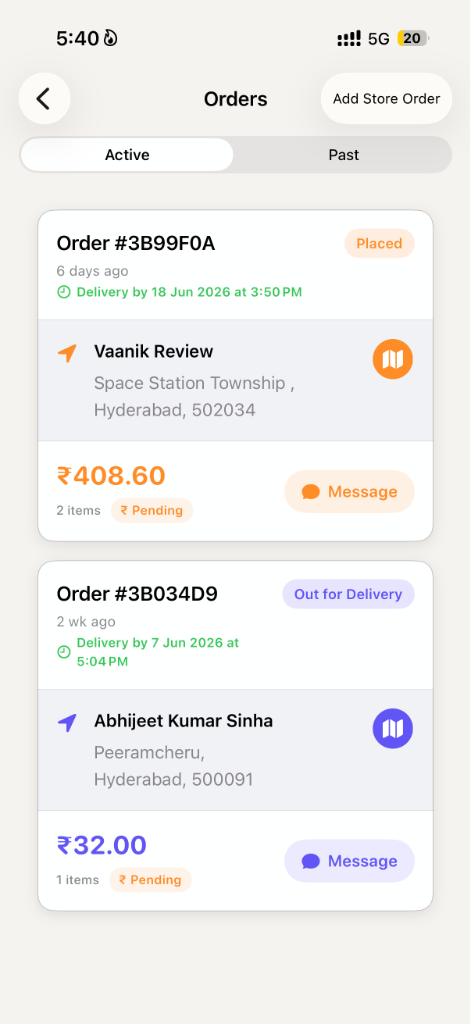 Seller App Feature Screen